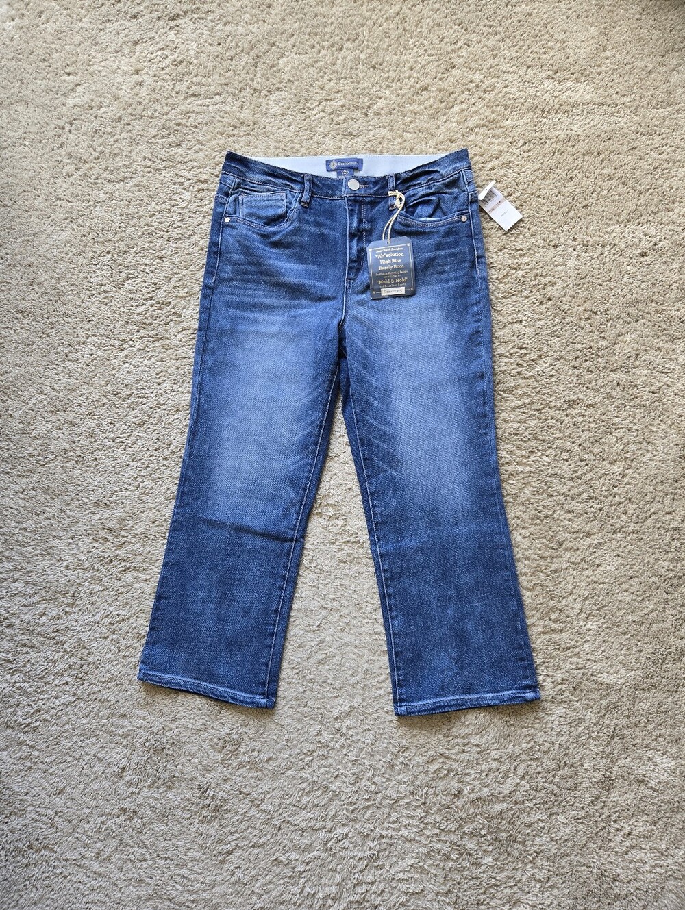 Democracy Ab Solution High Rise Barely Boot Jeans Womens 12 P Blue